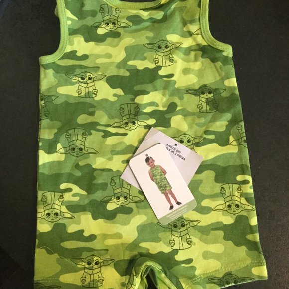 NWT Star Wars Baby Yoda 3pc short set size 6 months Great for Easter/baby shower - Picture 5 of 5